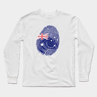 Flag of australia in fingerprint Long Sleeve T-Shirt